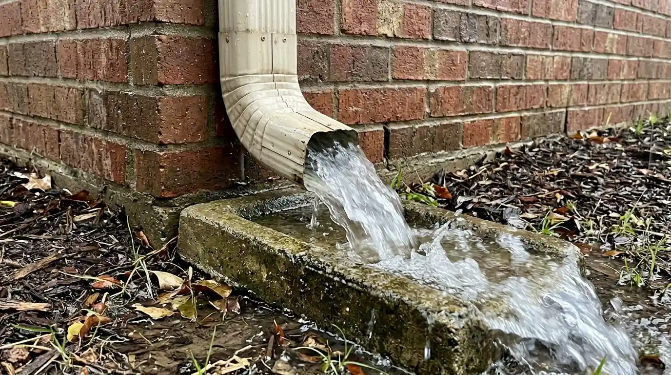 Downspouts, Clay Soil and Your Slab