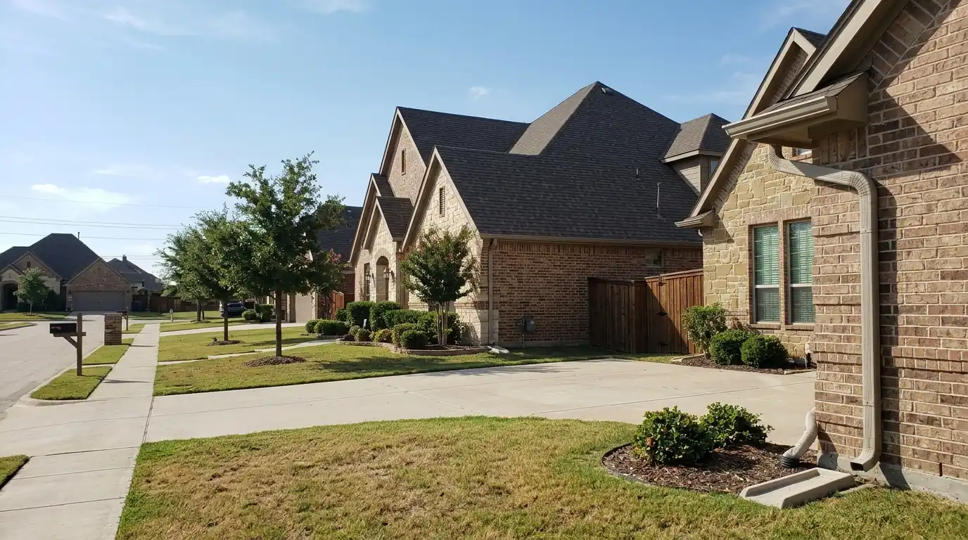 Gutters on homes in Rockwall County, Texas
